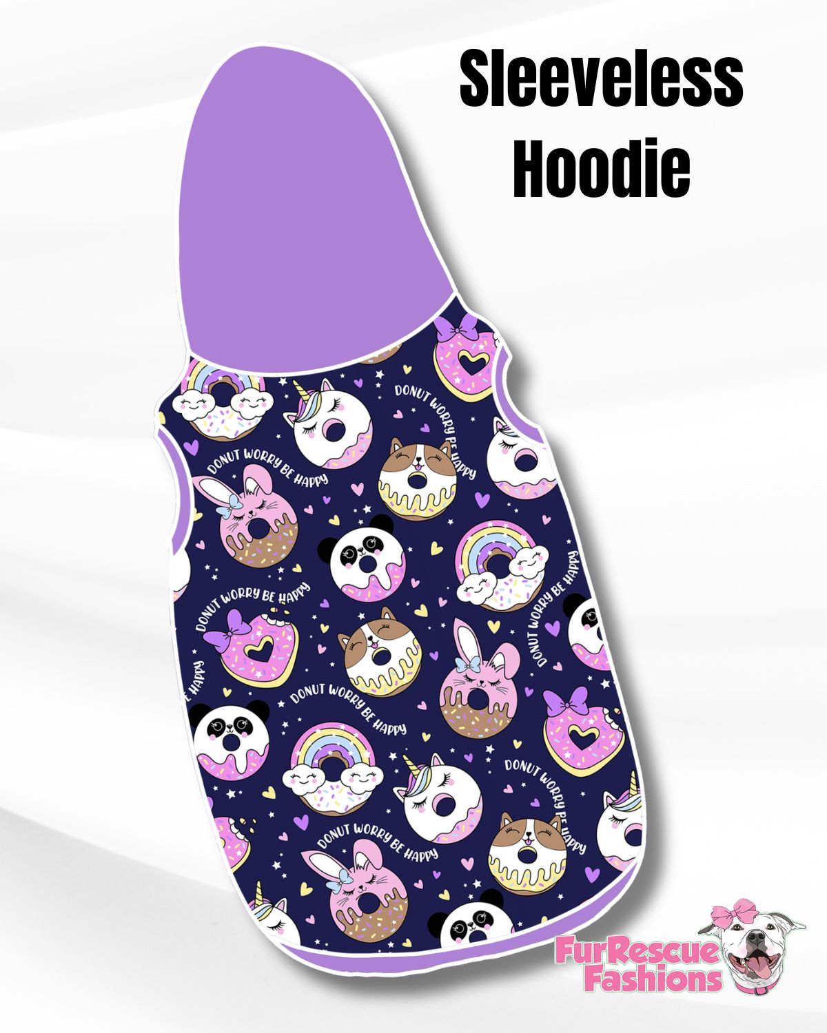 Donut Worry Pajama with Lavender Neck & Trim/Sleeves