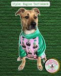 Pittie Pot O’ Gold Pink - PAWjama with Green Neck & Trim/Sleeves