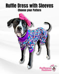 2024 Fall & Halloween Dog Dress With Ruffle / With Sleeves or Sleeveless (Available in any pattern)