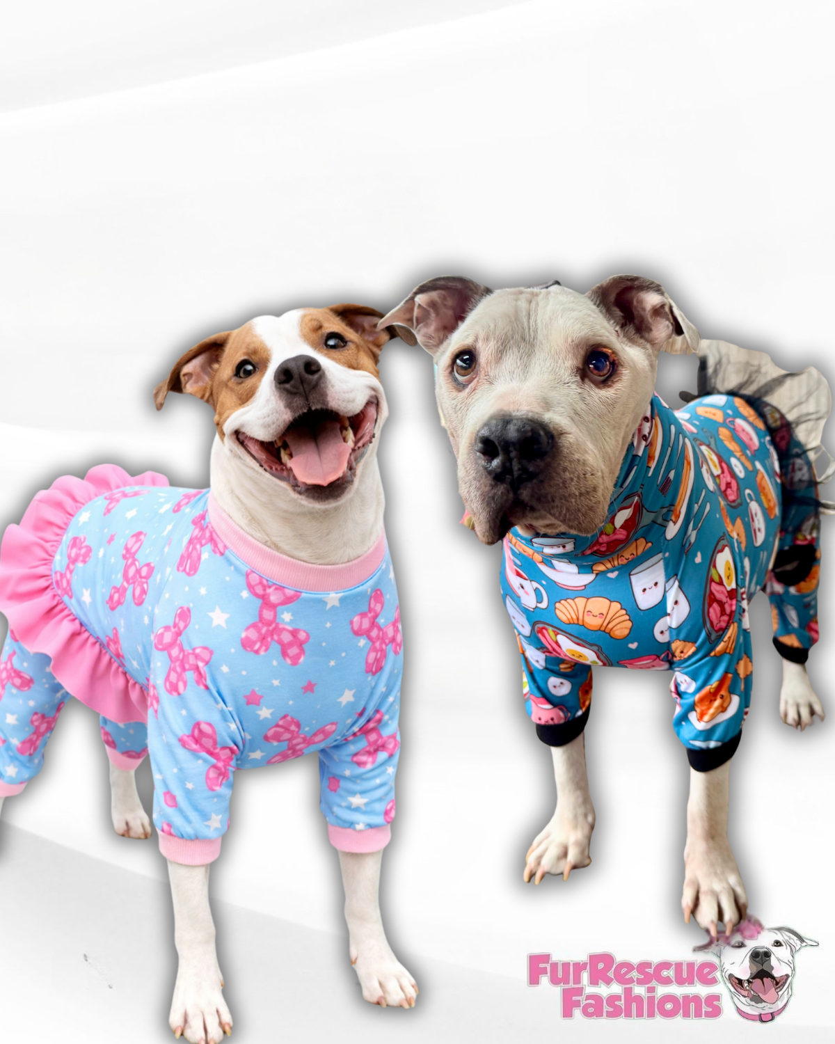 My Fur-Ever Valentine 4 Legged PAWjamas with Turtle Neck (Available in any pattern)