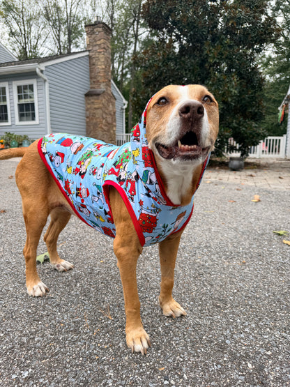 Snoopy & Friends Christmas - Dog Pajama with Red Neck & Trim/Sleeves