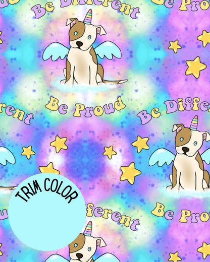 Pittiecorn Proud – Dog Pajama with Aqua Neck & Trim/Sleeves