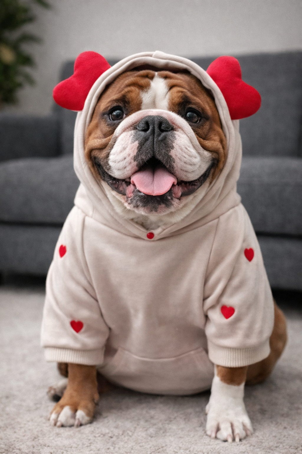 I Woof You Forever Valentine Dog Hoodie – Soft Embroidered Cozy Pup Sweatshirt