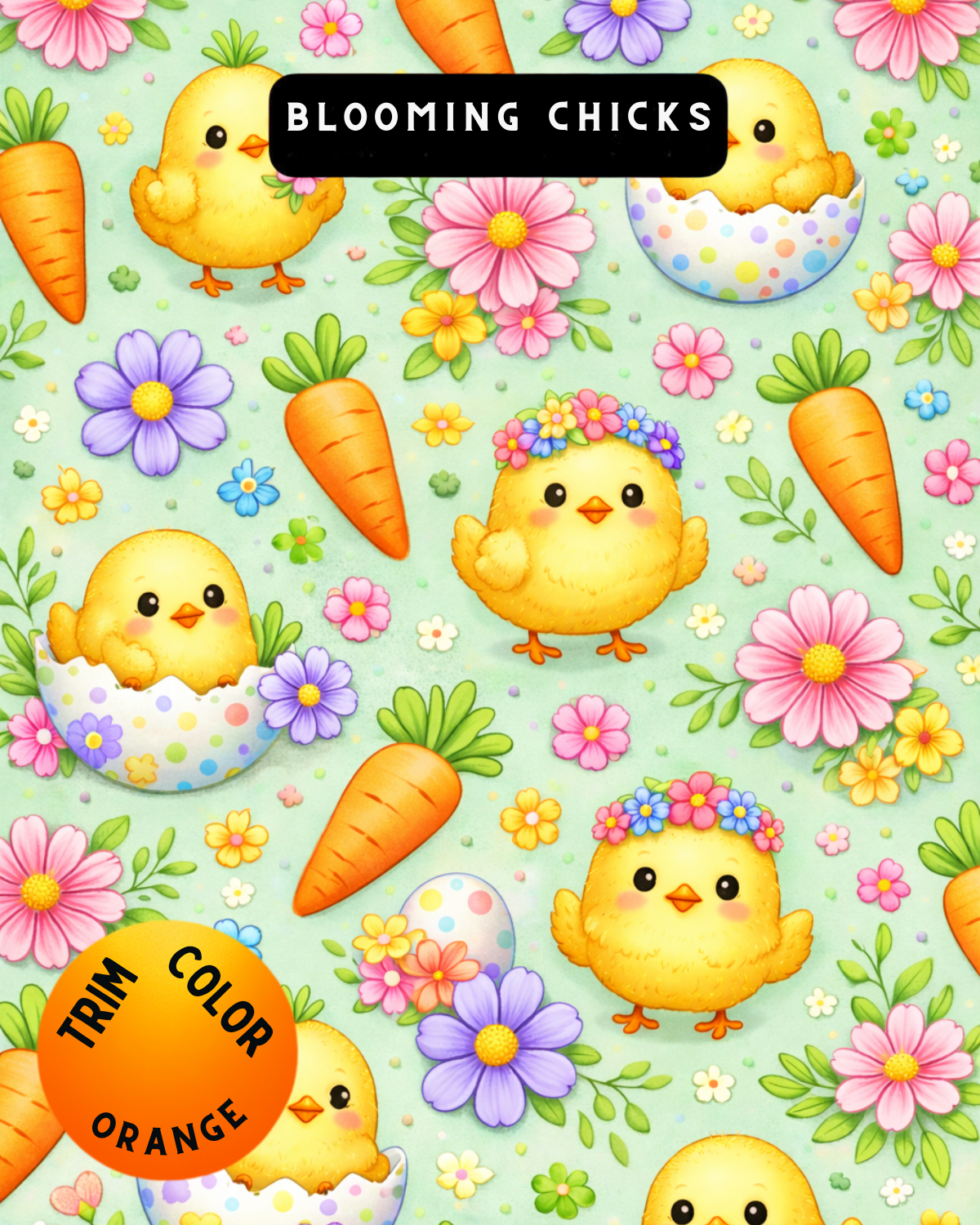 Blooming Chick Dog Pajama with Orange Neck & Trim/Sleeves