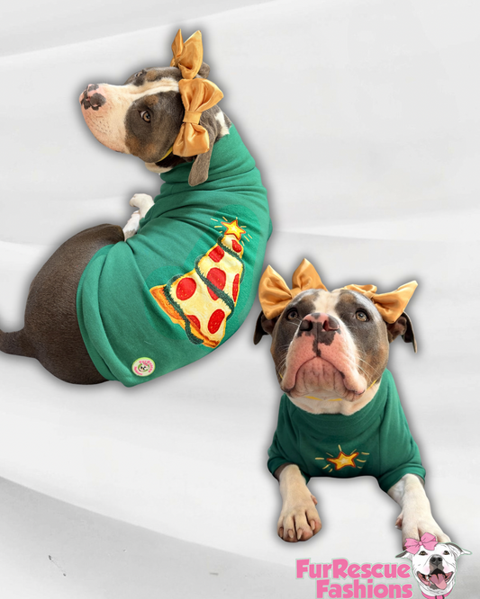 Pizza Christmas Tree Dog Sweater