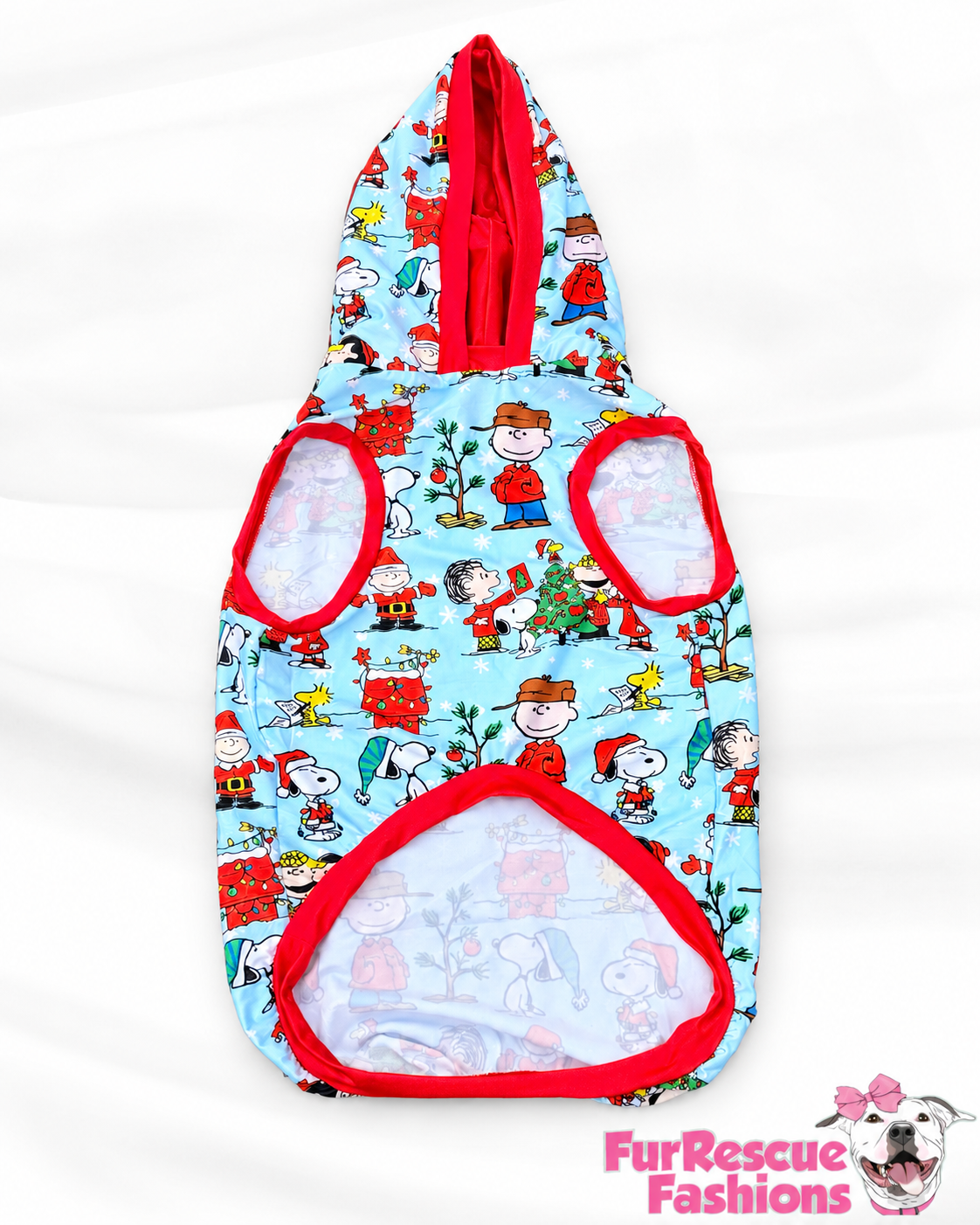 Snoopy & Friends Christmas - Dog Pajama with Red Neck & Trim/Sleeves