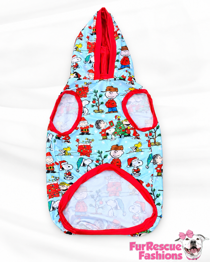 Snoopy & Friends Christmas - Dog Pajama with Red Neck & Trim/Sleeves