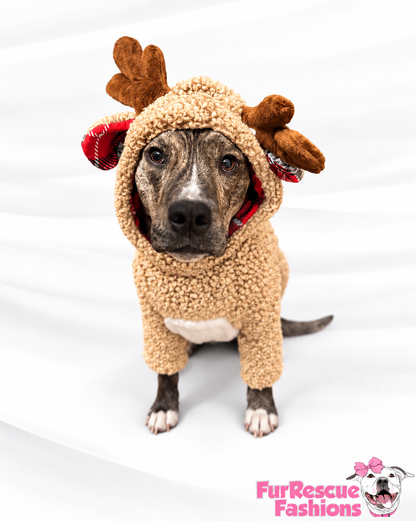 Oh Deer! Cozy Reindeer Sherpa Dog Hoodie