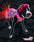 Budding Love - PAWjama with Hot Pink Neck & Trim/Sleeves