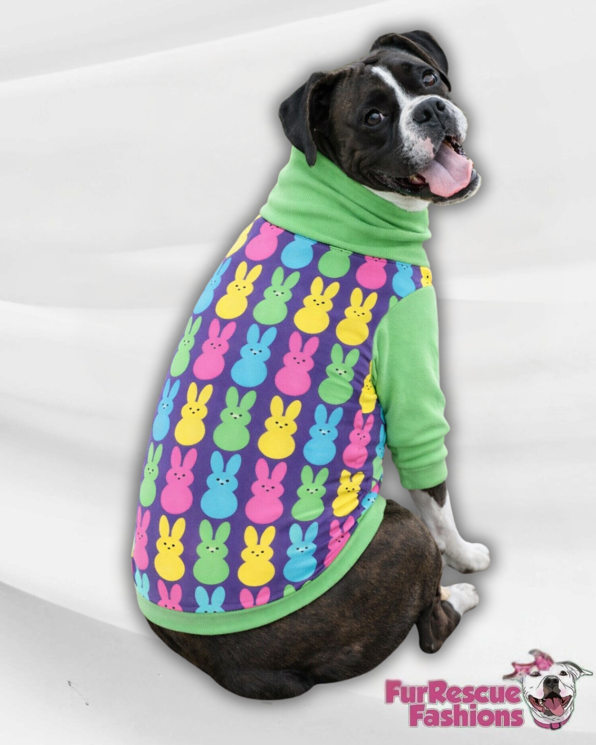 Peeps Pup Pawrade Dog Pajama with Green Neck & Trim/Sleeves