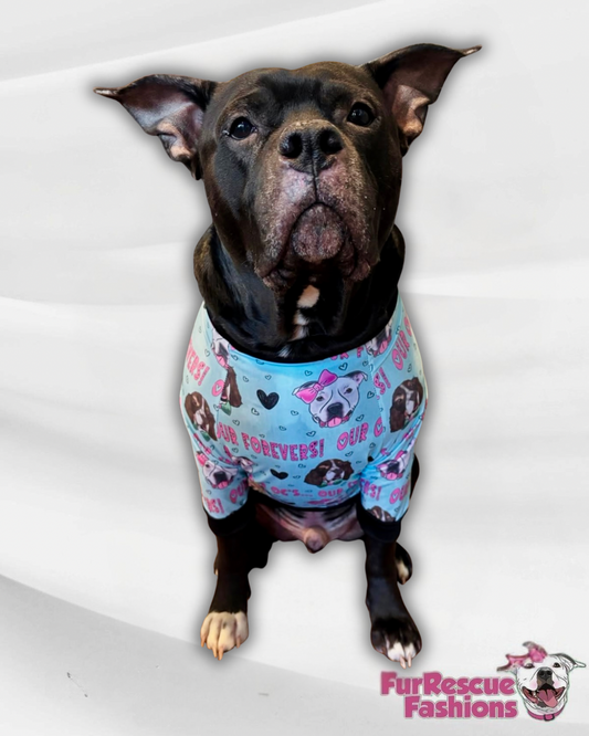 Our OGs Our Forevers (Mint Green) - Dog Pajama with Pink Neck & Trim/Sleeves