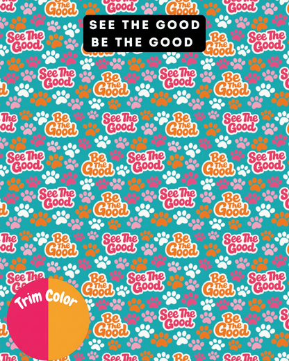 See The Good Be The Good - Dog Pajama with Hot Pink Neck & Trim/Sleeves
