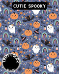 Cutie Spookie Ghosts & Pumpkins Dog Pajama with Black Neck & Trim/Sleeves