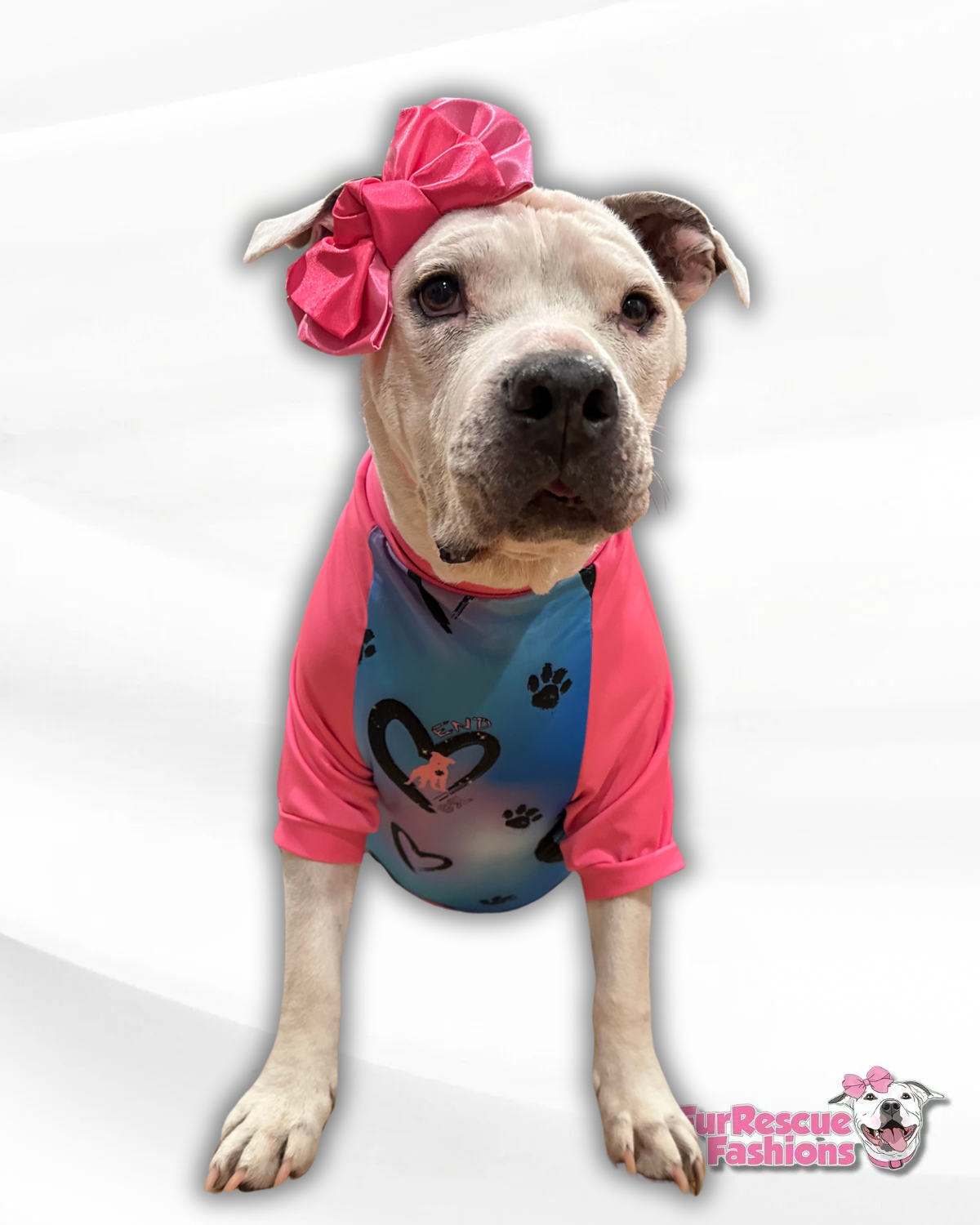 End BSL (Pink) Dog Pajama with Pink Neck & Trim/Sleeves