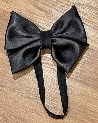 Black Satin Doggie Bow