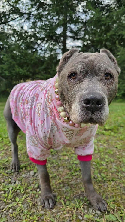 Sugar Cookies Christmas - Dog Pajama with Pink Neck & Trim/Sleeves