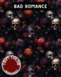 Bad Romance Skulls & Roses Dog Pajama with Burgundy Neck & Trim/Sleeves