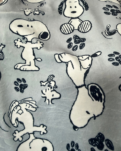 Snoopy Paws - Dog Pajama with Black Neck & Trim/Sleeves