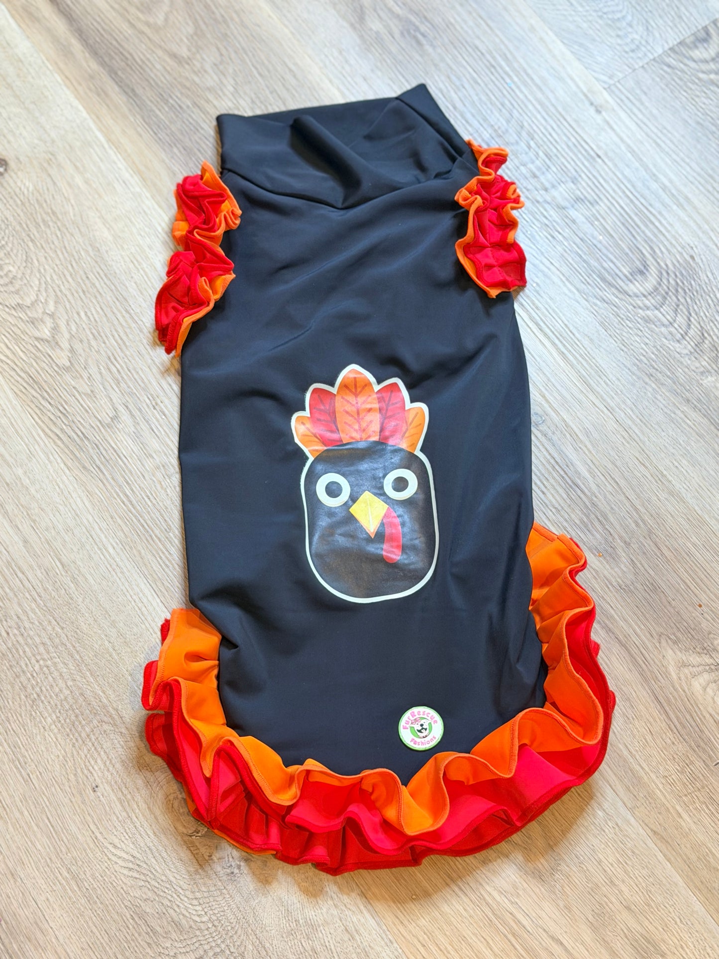 I Am Stuffed Turkey Twirl Shirt with Ruffles