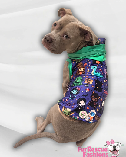 Cryptid Cuties - Dog Pajama with Orange or Green Neck & Trim/Sleeves