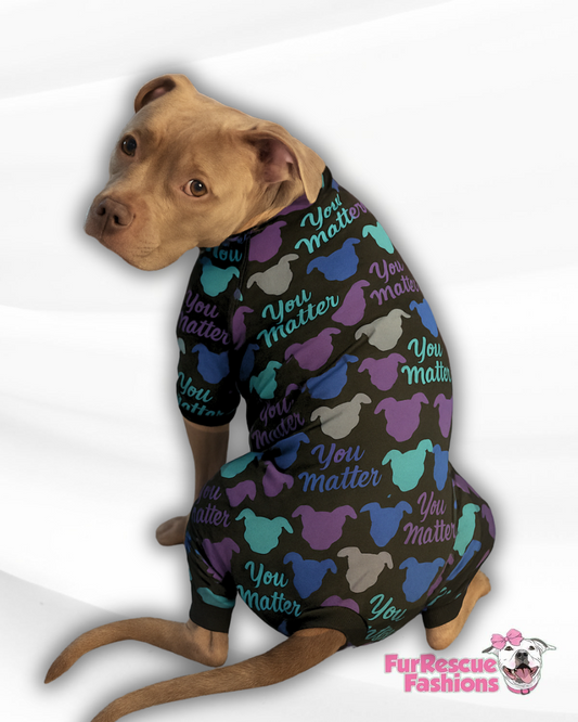 You Matter 4 Legged Christmas PAWjamas with Turtle Neck