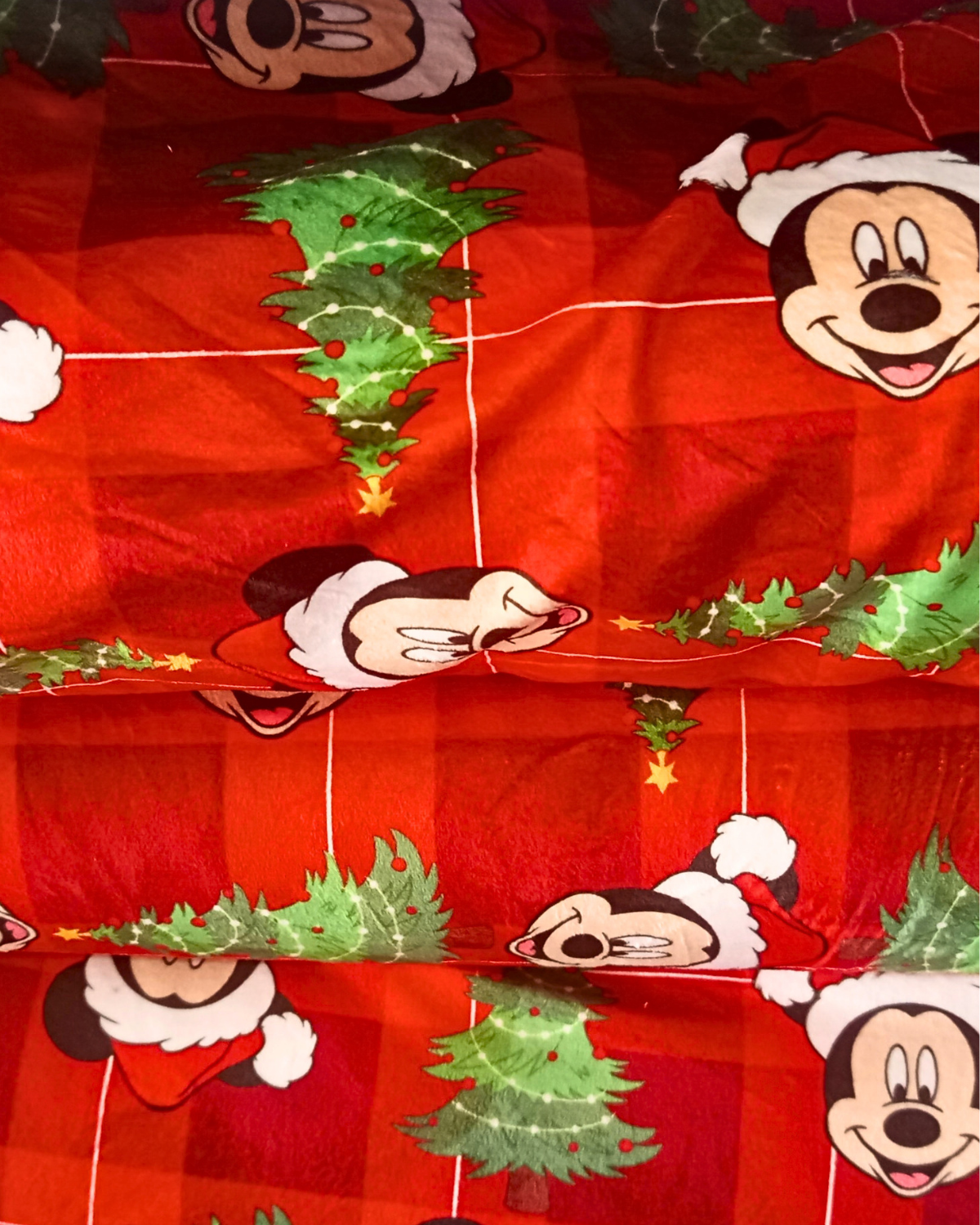 A Very Merry Mickey (Red) Ultra-Luxe - Dog Pajama with Green Neck & Trim/Sleeves