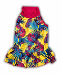 Yellow Aloha Summer Sleeveless Ruffle Dress