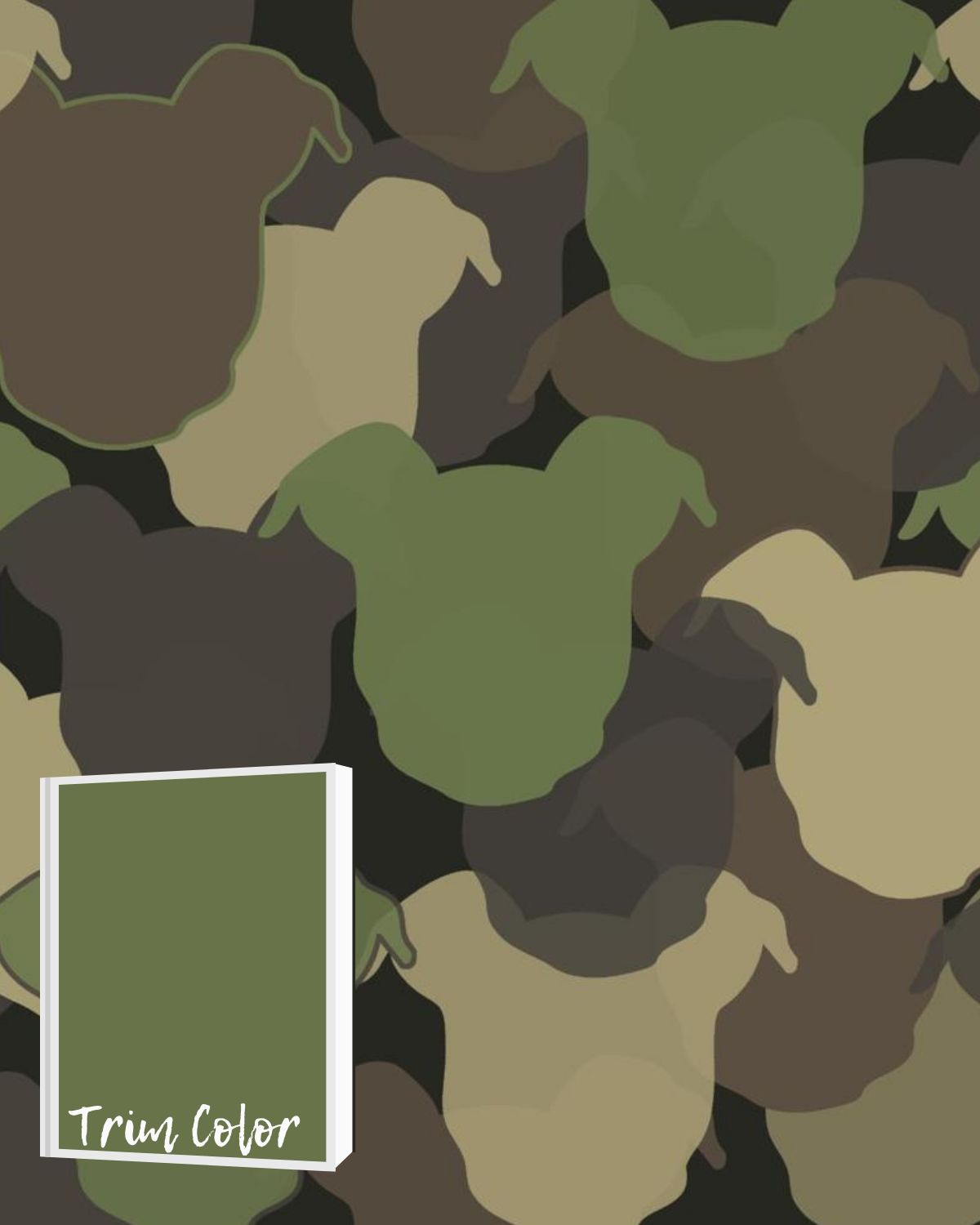 Pittie Camo – Olive Green Dog Pajama with Green Neck & Trim/Sleeves