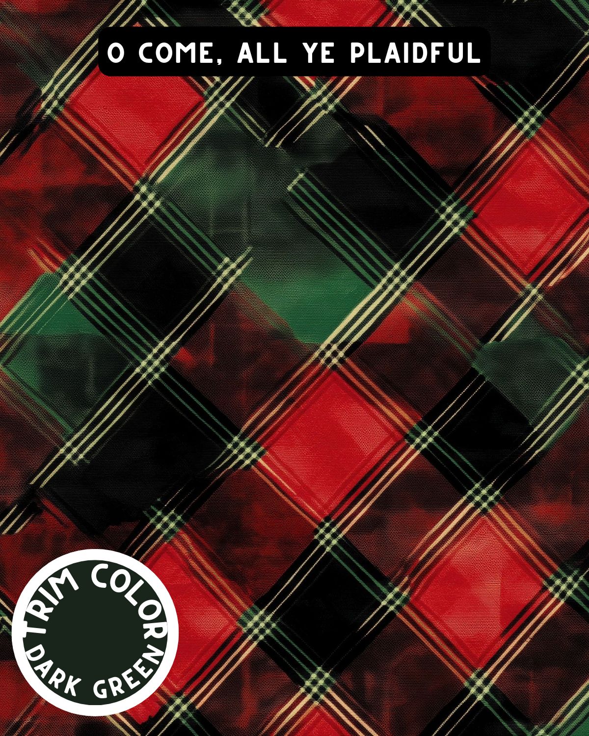 O Come, All Ye Plaidful Dog Pajama with Green Neck & Trim/Sleeves