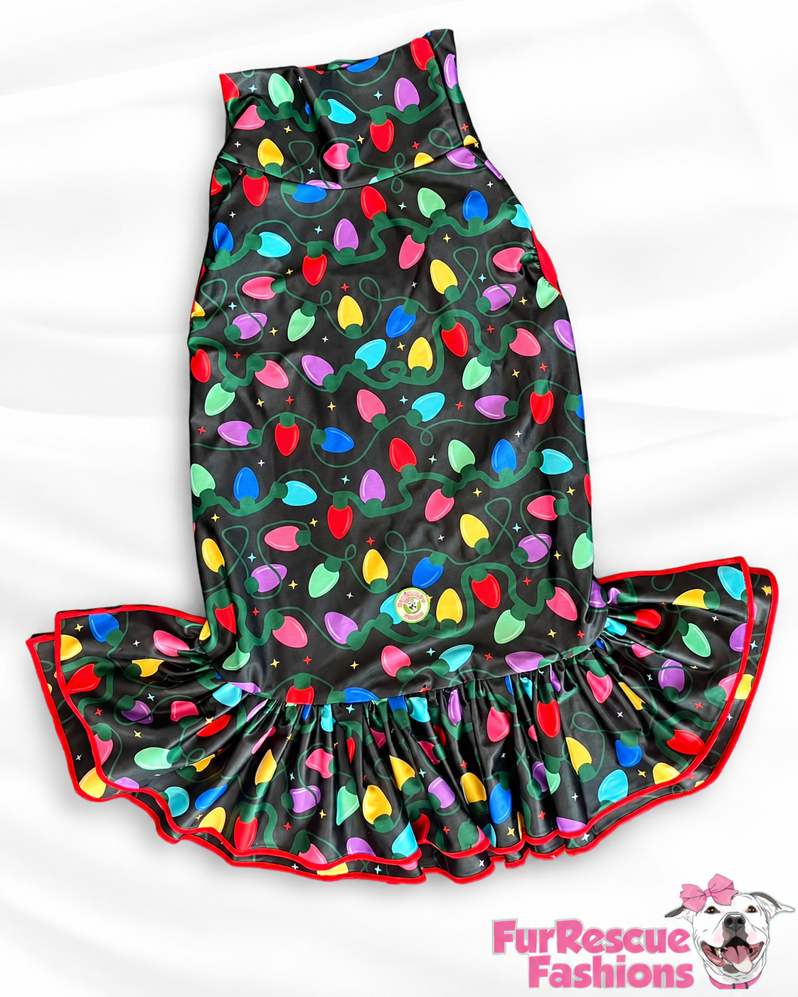 2026 Christmas Dog Dress With Ruffle / With Sleeves or Sleeveless (Available in any pattern)