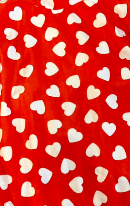 Classic Valentine Dog Pajama with White Neck & Trim/Sleeves