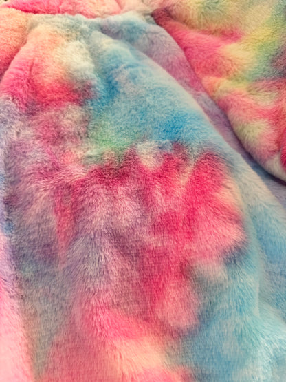 Unicorn Tie Dye Ultra Plush Winter Dog Hoodie