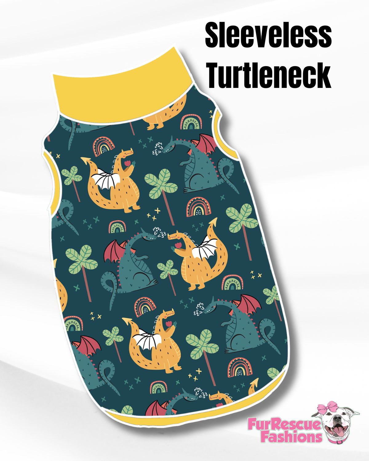 Dragon Me Away with Mustard Neck & Trim/Sleeves