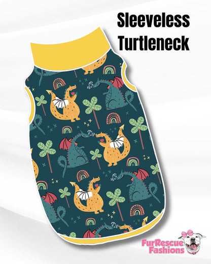 Dragon Me Away with Mustard Neck & Trim/Sleeves