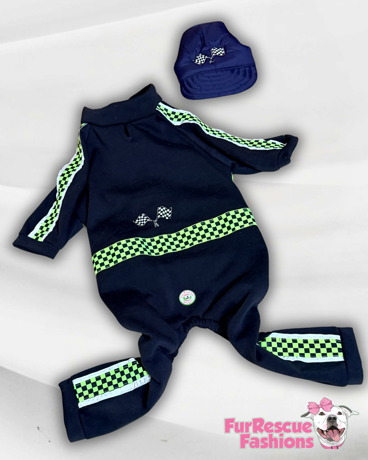 Pole Position Racing Dog Overall or Sweater With Or Without Hat