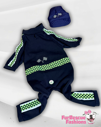 Pole Position Racing Dog Overall or Sweater With Or Without Hat