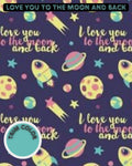 Love You To The Moon & Back - PAWJama with Aqua Trim & Neck