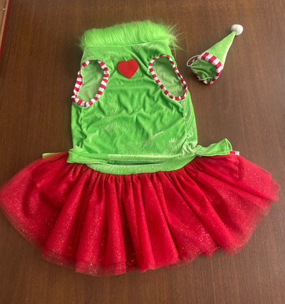 Merry Little Mischief Couture Christmas Dog Dress & Hat
