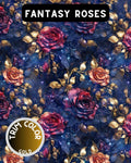Fantasy Roses Dog Pajama with Gold Trim, Neck & Sleeves