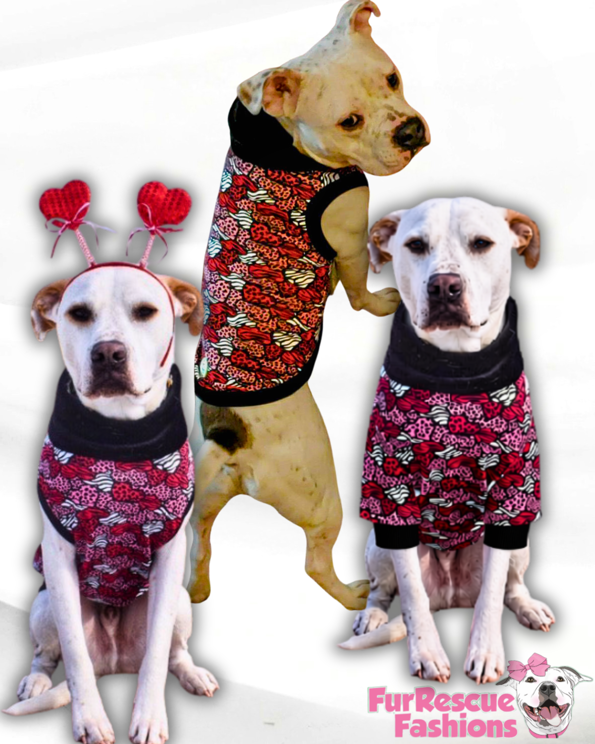 Animal Print Hearts Dog Shirt/Dress/4-Legged PAWjama (Classic Fabric)