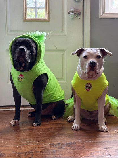 Grinch Bubblegum Dog Tutu Dress With Headband