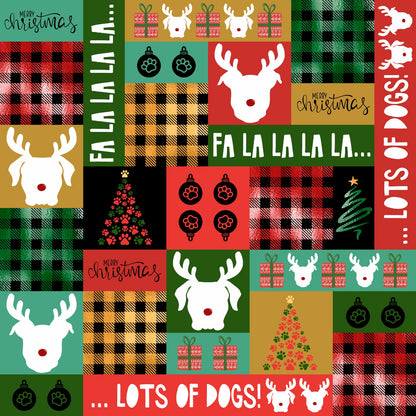 Fa La La La Buffalo Print - PAWjama with Black Neck & Trim/Sleeves