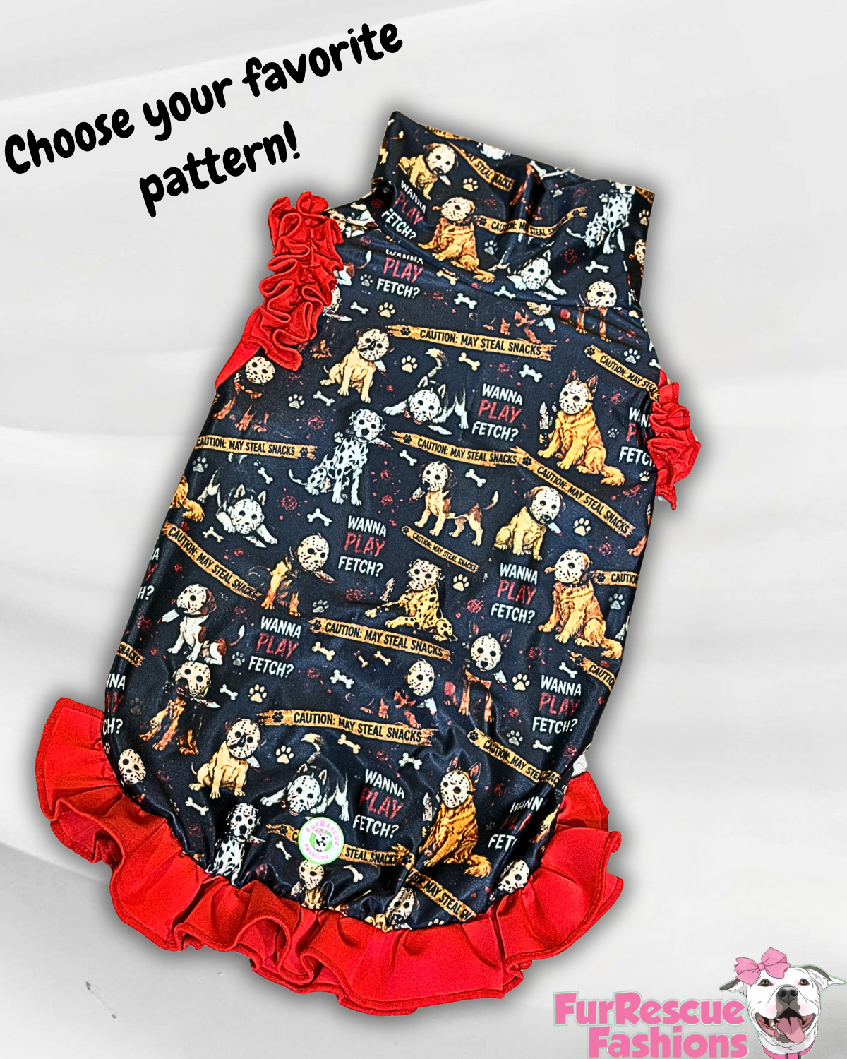 2026 Fall & Halloween Dog Shirt With Ruffles On the Booty (AVAILABLE IN ANY PRE-ORDER PATTERN)