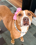 Pink Satin Doggie Bow Headband