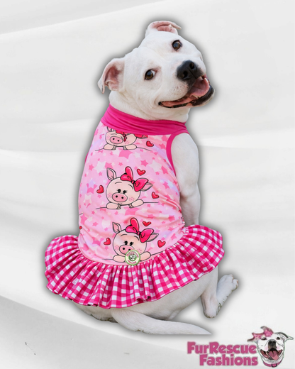 Little Miss Piggy Kisses Ruffle Dress