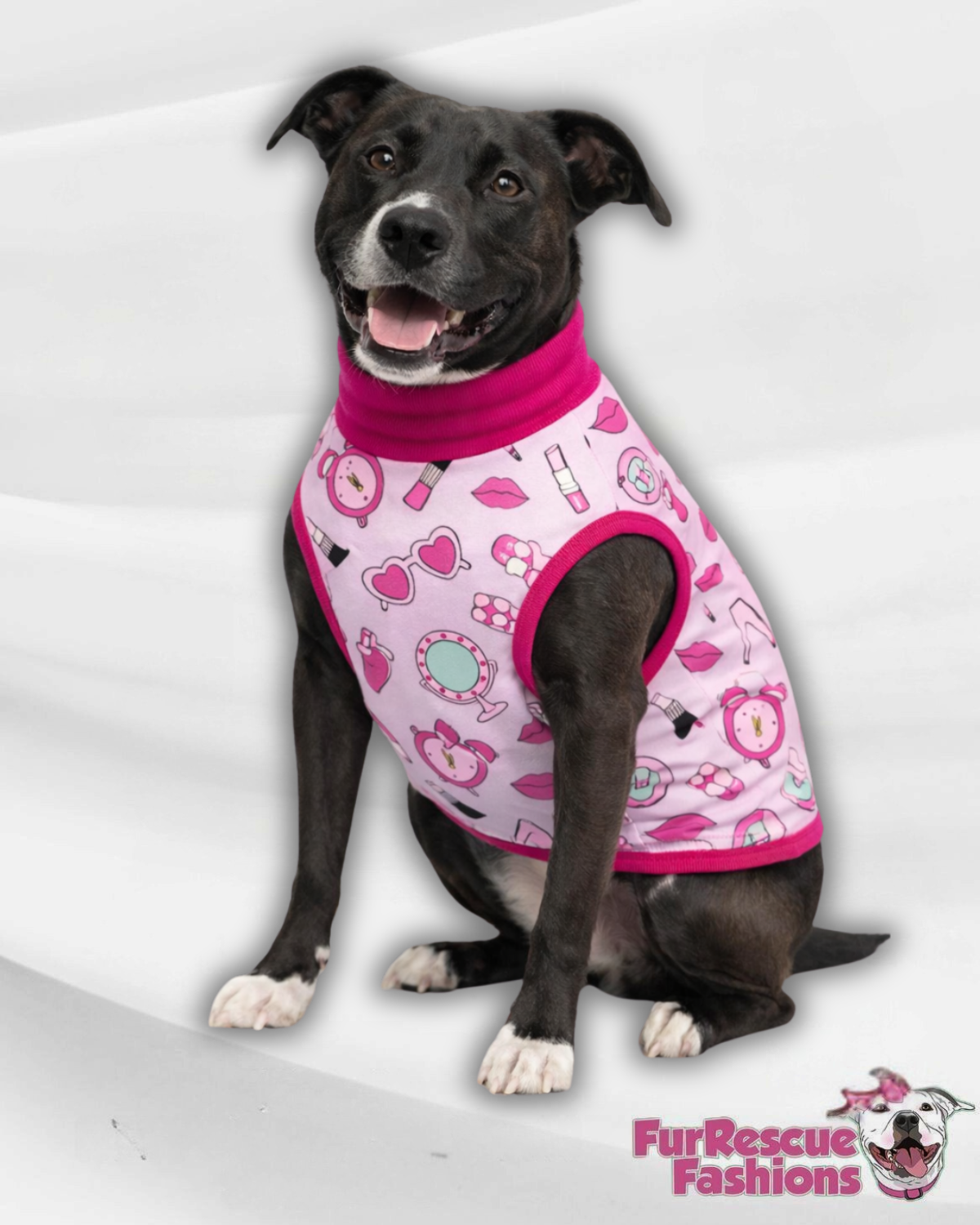 Pawsh Glam Dog Pajama with Fuchsia Neck & Trim/Sleeves