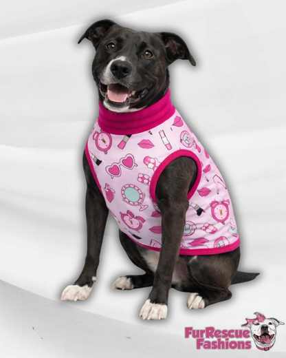 Pawsh Glam Dog Pajama with Fuchsia Neck & Trim/Sleeves