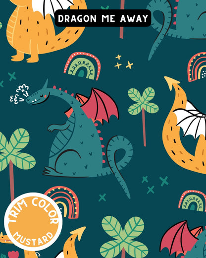 Dragon Me Away with Mustard Neck & Trim/Sleeves