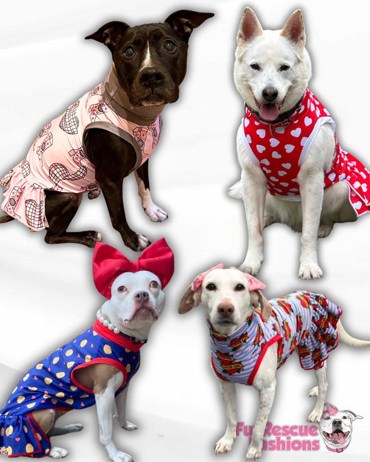 My Fur-Ever Valentine Dog Dress With Ruffle / With Sleeves or Sleeveless (Available in any pattern)