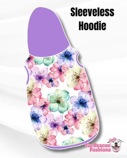 Spring Bloom Flowers Pajama with Lavender Neck & Trim/Sleeves